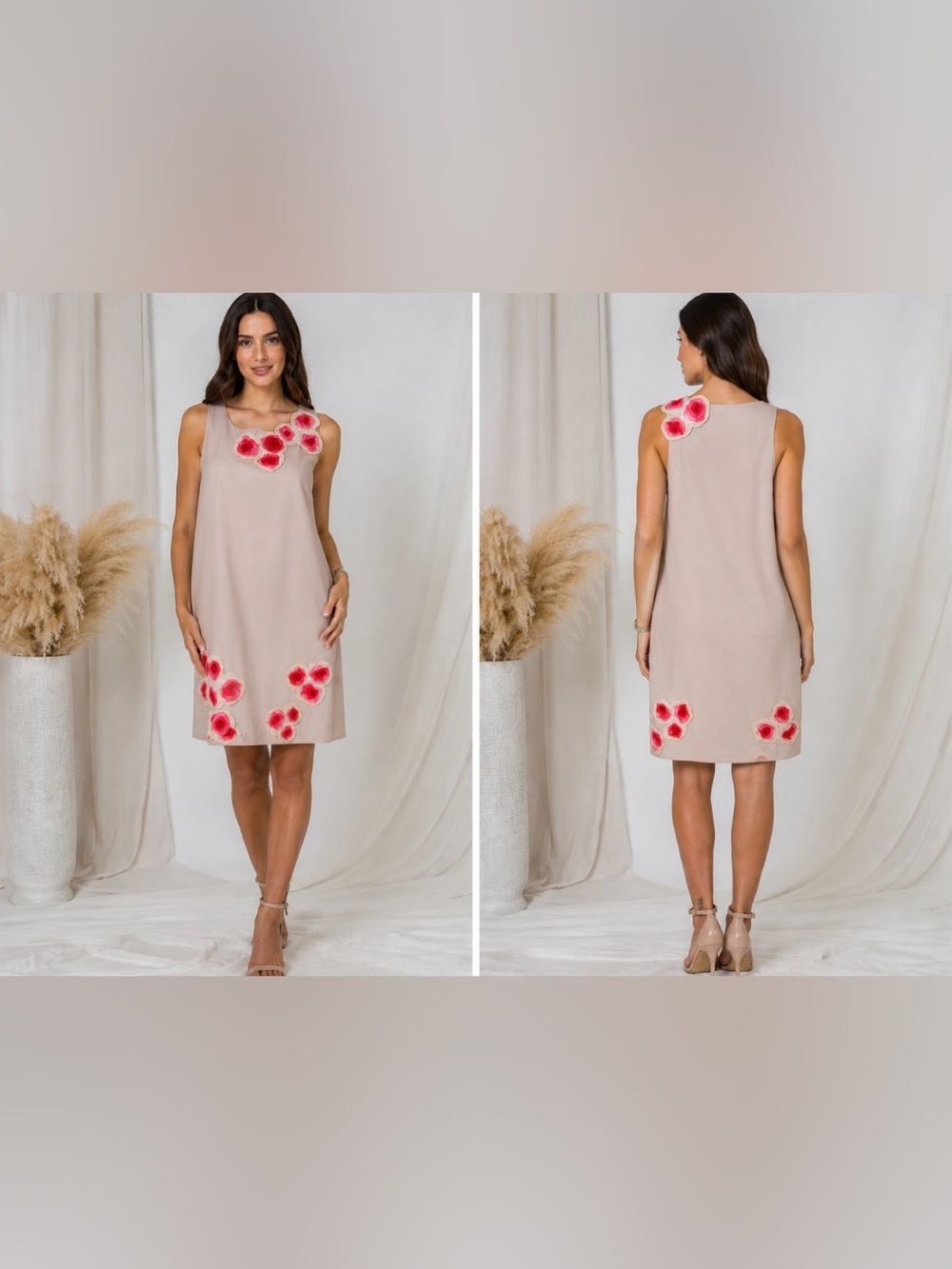 Fendi rose appliqué dress, US10